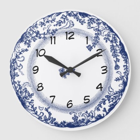 Pretty Vintage Blue Delft Plate Clock