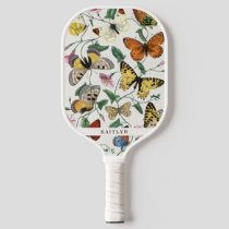 Pretty Vintage Butterflies | Name Pickleball Paddle