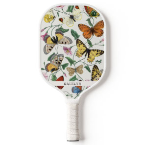 Pretty Vintage Butterflies | Name Pickleball Paddle