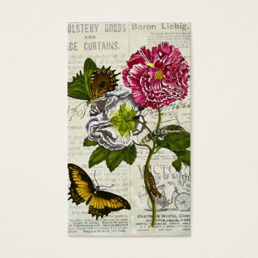 Customizable Pretty Vintage Collage Business Card Templates