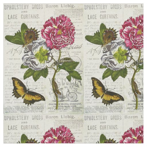 Pretty Vintage Collage Fabric