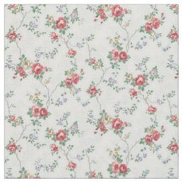 Pretty Vintage Coral Girly Roses Fabric