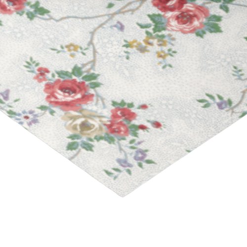 Pretty Vintage Coral Girly Roses Tissue Paper