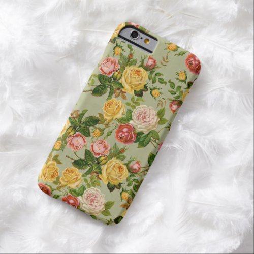 Pretty Vintage Country Floral Girly Rose Pattern Barely There iPhone 6 Case