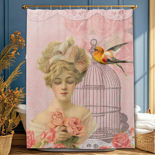 Pretty Vintage, Elegant Victorian, Collage Shower Curtain