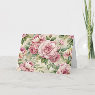 Pretty Vintage Ephemera Inspired Florals Card