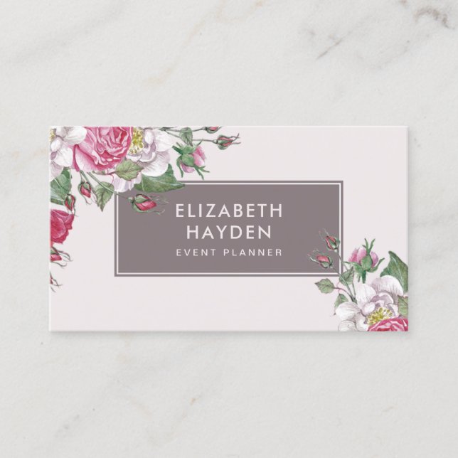 Pretty vintage Floral business card (Front)