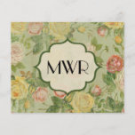 Pretty Vintage Floral Monogrammed Flower Pattern Flyer