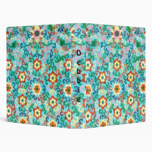 Pretty Vintage Floral Style Art Personal Notebook 3 Ring Binder