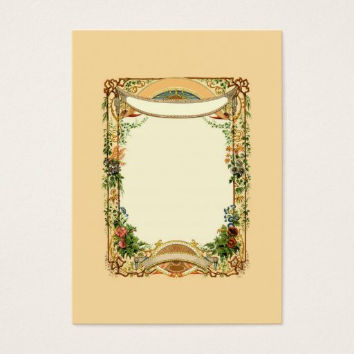 Customizable Pretty Vintage Floral Trellis Page Border Design Business Cards