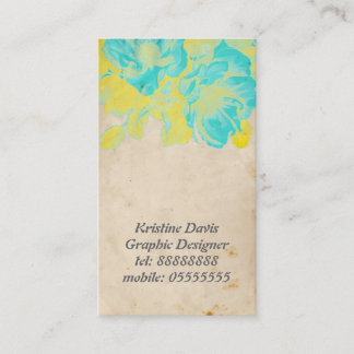Pretty vintage flowers, business card