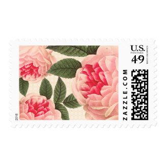 Pretty Vintage Flowers Postage Stamps at UniqueRusticWeddingInvitations.com