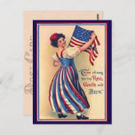 Pretty Vintage Fourth of July Patriotic Flag Postcard