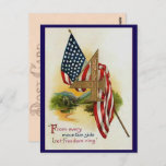 Pretty Vintage Fourth of July Patriotic Flag Postcard