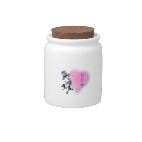 Pretty Vintage heart flower fairy _ customize it Candy Jar
