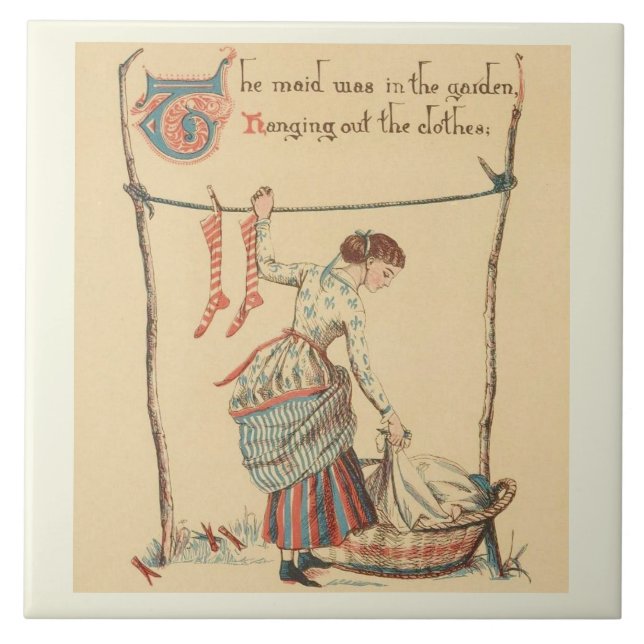 Pretty Vintage Lady Ceramic Tile (Front)