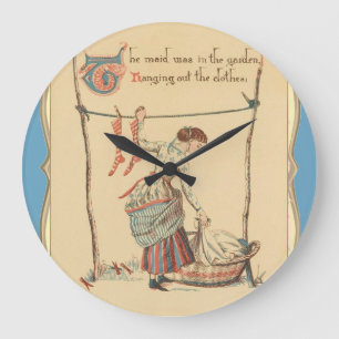 Pretty Vintage Lady Large Clock