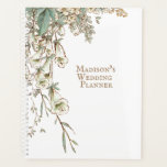 Pretty Vintage Name Personalized Wedding Planner<br><div class="desc">Pretty personalized wedding planner with simple whimsy vines and greens. Add your name and customize this pretty wedding planner to be your own.</div>