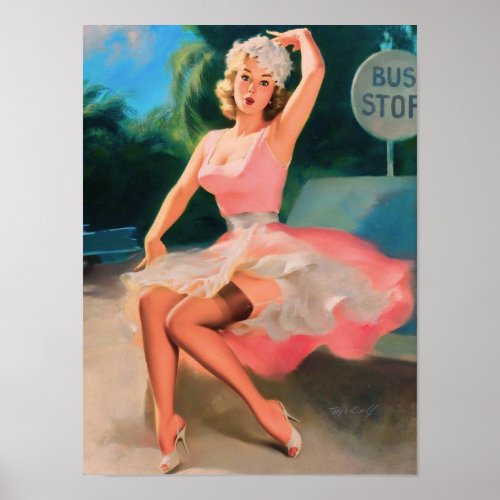 Pretty  Vintage pin up girl Poster