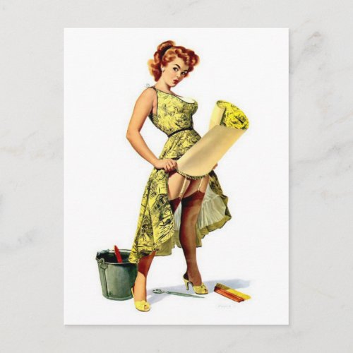 Pretty Vintage pin up Postcard