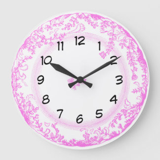 pretty vintage pink delft plate clock