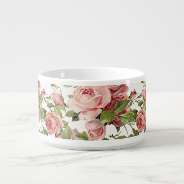 Pretty Vintage Pink Roses Bowl (Center)