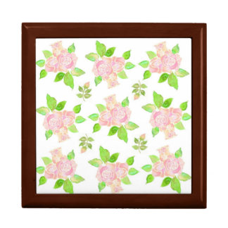 Pretty Vintage Pink Roses Jewelry or Trinket Box