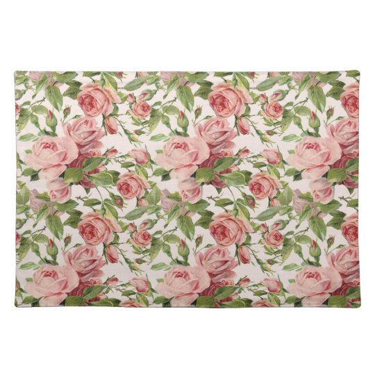 Pretty Vintage Pink Roses Placemat | Zazzle.com