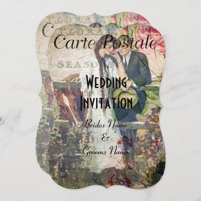 Pretty vintage postcard wedding (Front/Back)