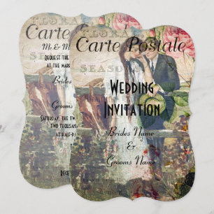 Pretty vintage postcard wedding