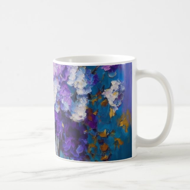 Pretty Vintage Purple Flowers Coffee Mug (Right)