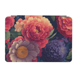 Pretty vintage red Orange purple mum peony floral iPad Mini Cover