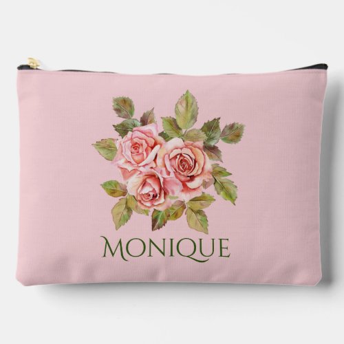 Pretty Vintage Roses Personalized Cosmetic Bag