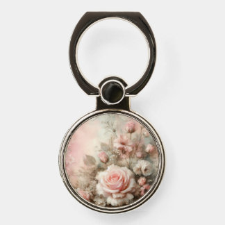 Pretty Vintage Shabby Chic Pastel Pink Rose Phone Ring Stand