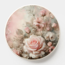 Pretty Vintage Shabby Chic Pastel Pink Rose PopSocket