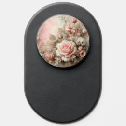 Pretty Vintage Shabby Chic Pastel Pink Rose PopSocket