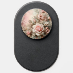 Pretty Vintage Shabby Chic Pastel Pink Rose PopSocket