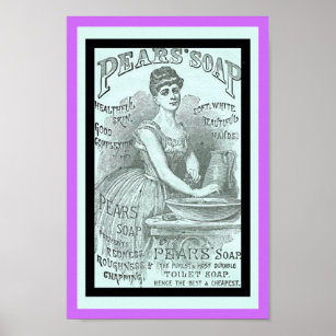 Pretty Vintage Soap Ad Hand Washing copy c. 1880 Poster