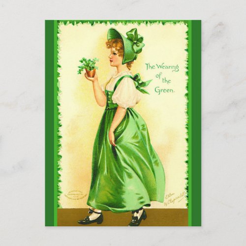 Pretty Vintage St Patricks Day Clappsadle copy Postcard