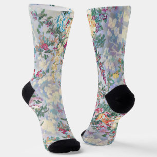 Pretty Vintage Style Floral Crazy Socks