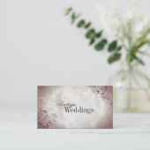 Pretty Vintage Swirl Wedding Planner Business Card (Standing Front)