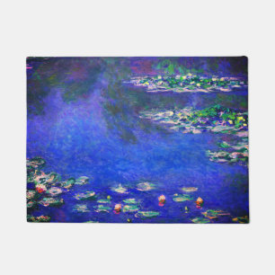Pretty Vintage Water Lilies by Claude Monet Doormat