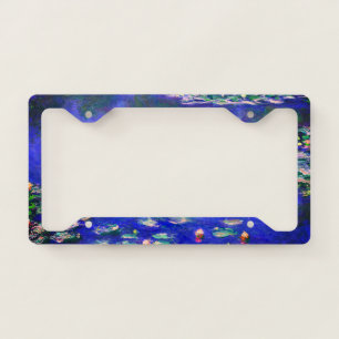 Pretty Vintage Water Lilies by Claude Monet License Plate Frame
