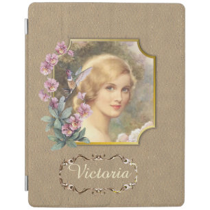 Pretty Vintage Woman Portrait Personalized iPad Smart Cover