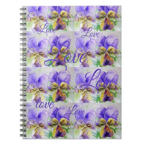 Pretty Viola Flower Floral Purple Pattern Love Notebook