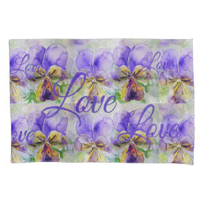 Pretty Viola Flower Floral Purple Pattern Love Pillow Case