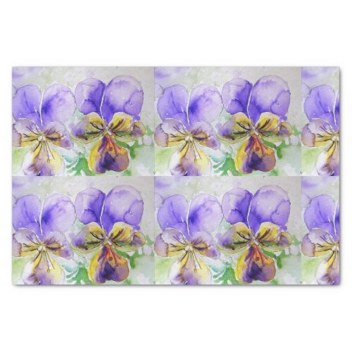 Pretty Viola Flower Floral Purple Pattern Violas Tissue Paper