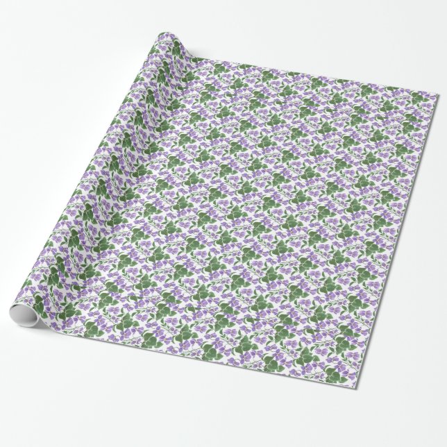 Pretty Violets Wrapping Paper to Customize (Unrolled)