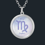 Pretty Virgo Astrology Sign Personalized Purple Silver Plated Necklace<br><div class="desc">This pretty,  personalized purple and lavender Virgo necklace features your astrological sign from the Zodiac in a beautiful sparkle like the constellations. Customize this cute gift with your name in beautiful cursive script for someone with a late August or early September birthday.</div>