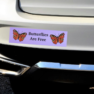 Pretty Vivid Monarch Butterfly Purple Bumper Sticker